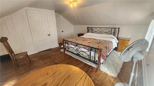 228 N 8th St, Coshocton, OH 43812 - bedroom with vaulted ceiling and wood finished floors