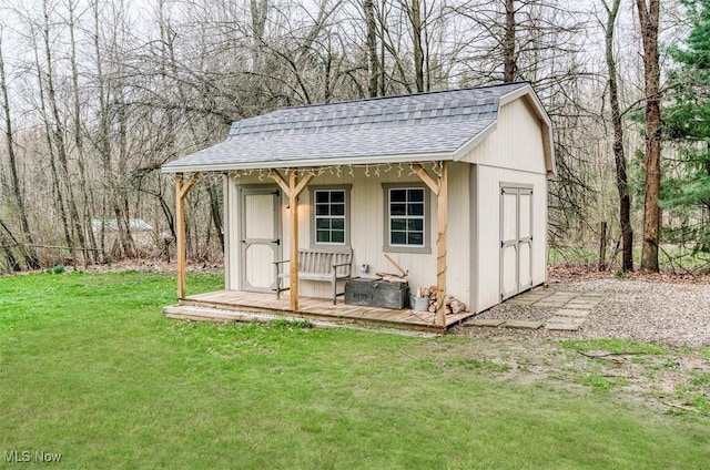 view of outbuilding featuring an outdoor structure
