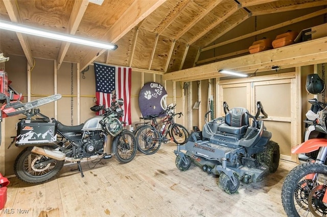 storage room with a garage