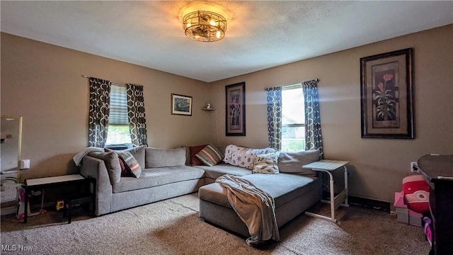 view of carpeted living area
