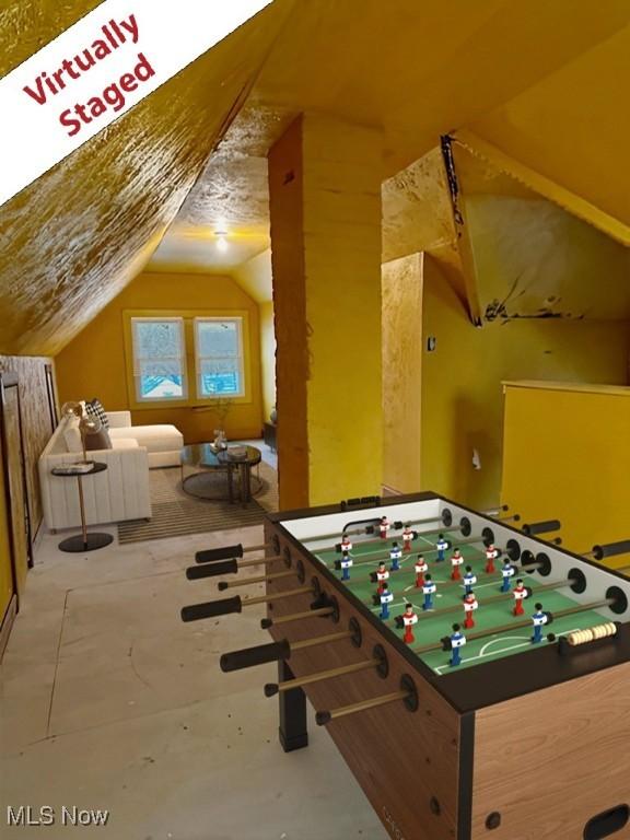 119 Erie St, Elyria, OH 44035 - game room with vaulted ceiling