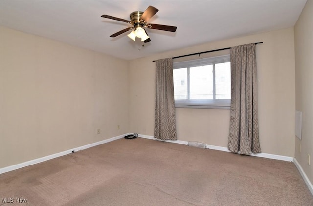 3333 Warrensville Center Rd Unit 204, Shaker Heights, OH 44122 - spare room with baseboards, carpet, and a ceiling fan
