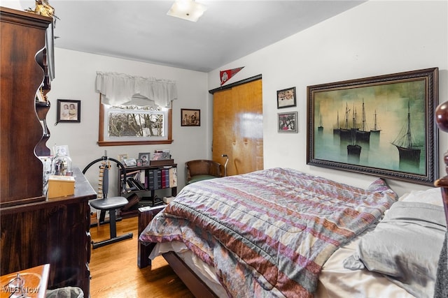 bedroom featuring wood finished floors