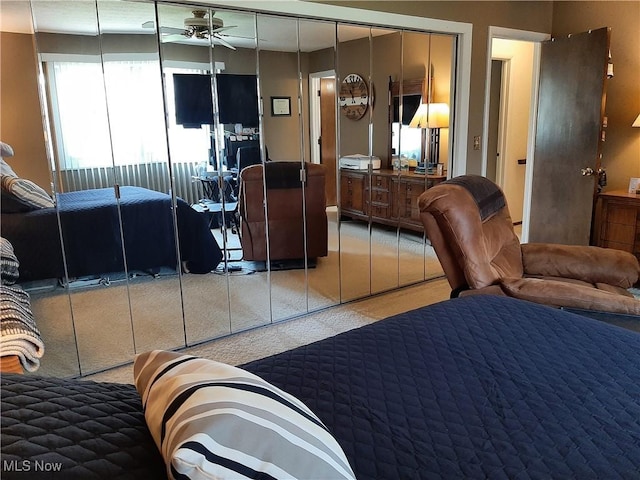 bedroom featuring carpet