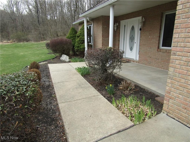 230 Bryden Rd, Weirton, WV 26062 - view of exterior entry with a yard and brick siding
