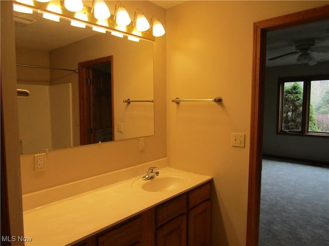 230 Bryden Rd, Weirton, WV 26062 - bathroom featuring a ceiling fan and vanity