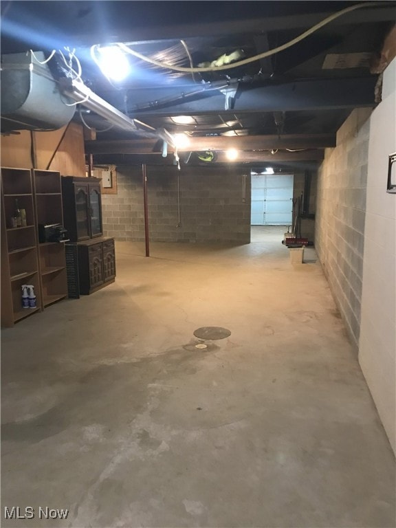 view of unfinished below grade area