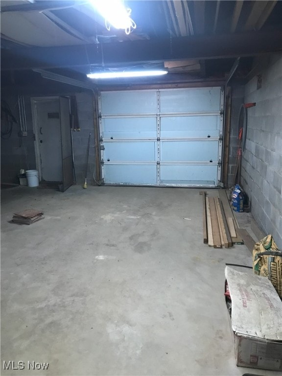 view of garage