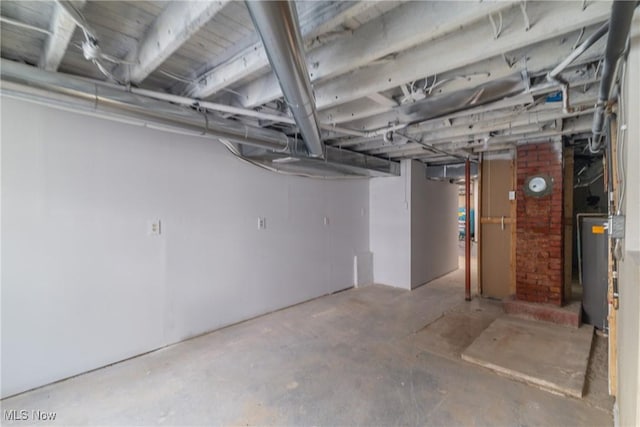 view of unfinished below grade area