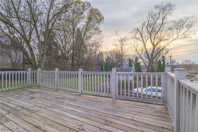 view of deck at dusk
