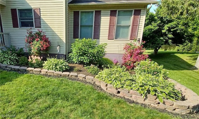 view of home's exterior with a yard