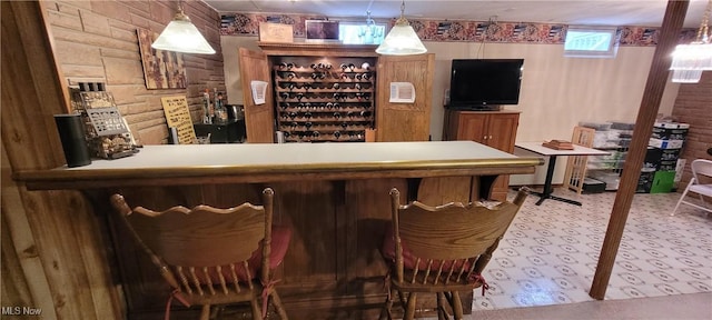bar featuring carpet flooring and a dry bar