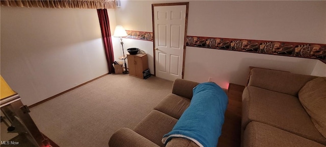 living room with carpet flooring