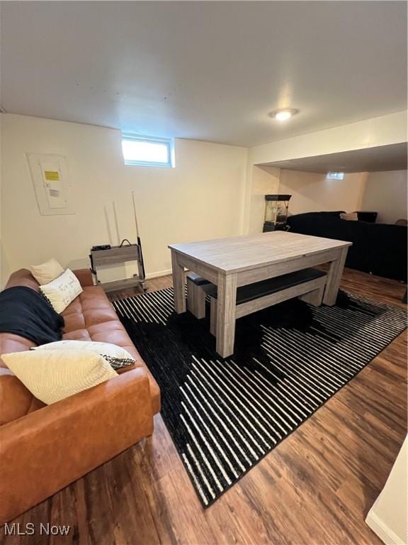 game room featuring wood finished floors