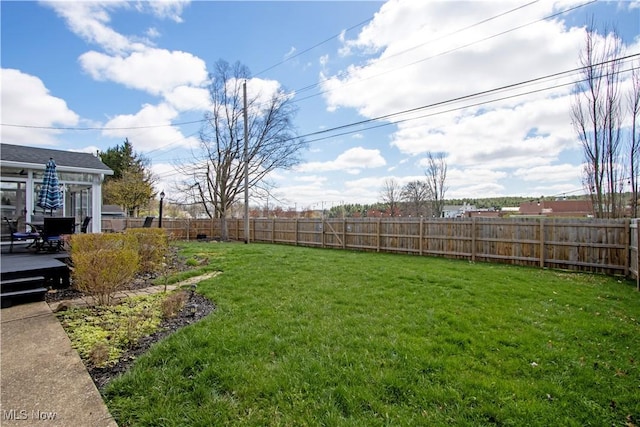 31 Morgan Ave, Ashland, OH 44805 - view of yard featuring a fenced backyard and a wooden deck