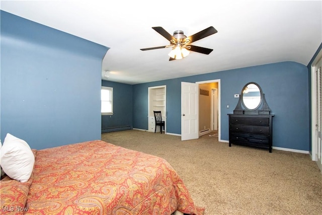 31 Morgan Ave, Ashland, OH 44805 - carpeted bedroom with baseboards, a baseboard radiator, baseboard heating, and ceiling fan