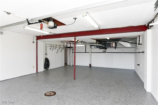 basement featuring a garage