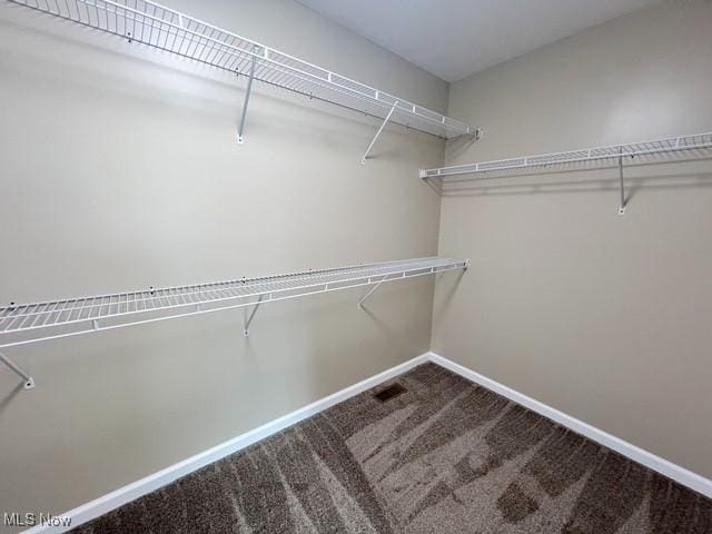 walk in closet with carpet and visible vents