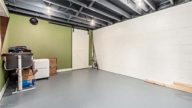 3020 State Route 376, Stockport, OH 43787 - finished below grade area featuring a barn door