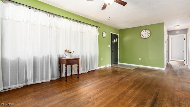 3020 State Route 376, Stockport, OH 43787 - empty room featuring hardwood / wood-style floors, baseboards, and a ceiling fan