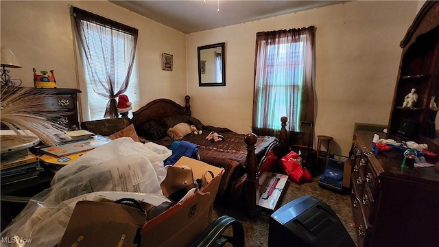 bedroom with carpet floors