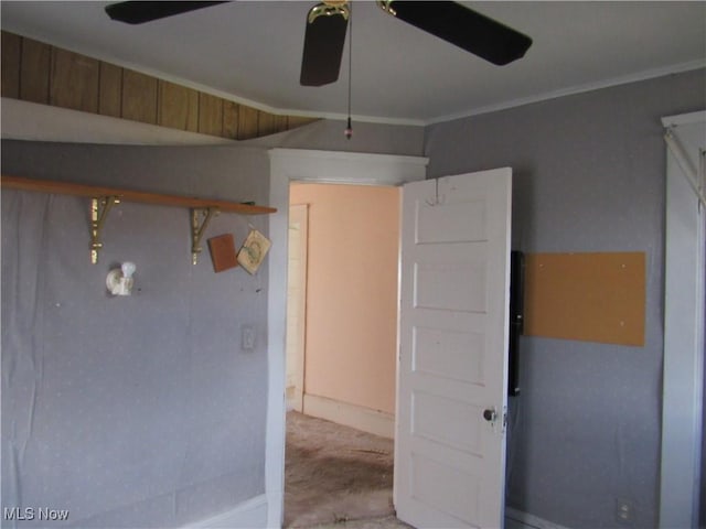 1831 Knowles St, East Cleveland, OH 44112 - empty room with a ceiling fan and ornamental molding