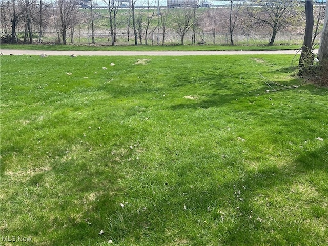 view of yard featuring fence