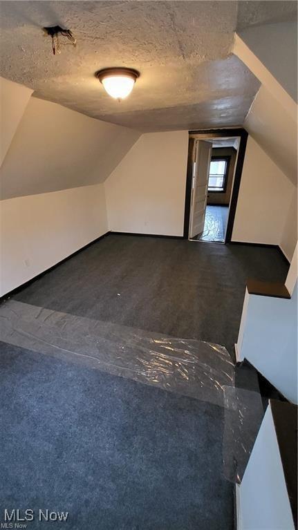 12614 Forest Ave, Cleveland, OH 44120 - additional living space with a textured ceiling and lofted ceiling