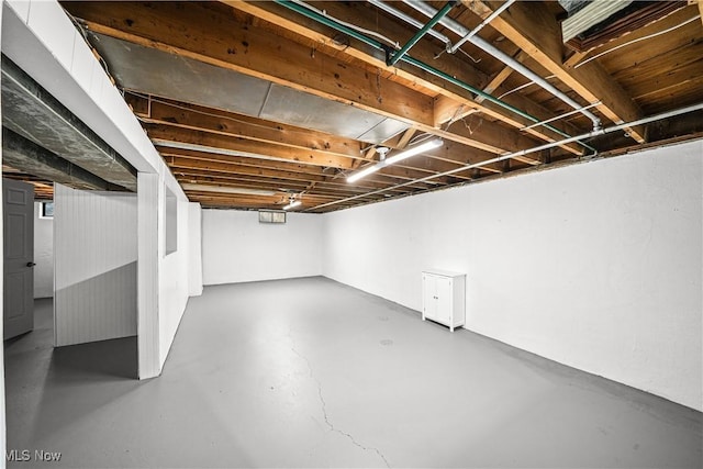 view of finished basement