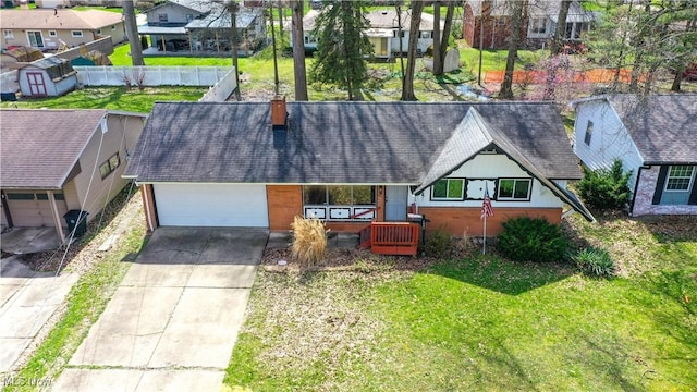 drone / aerial view with a residential view