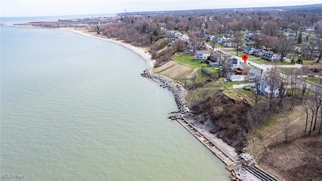 aerial overview of property's location with a large body of water