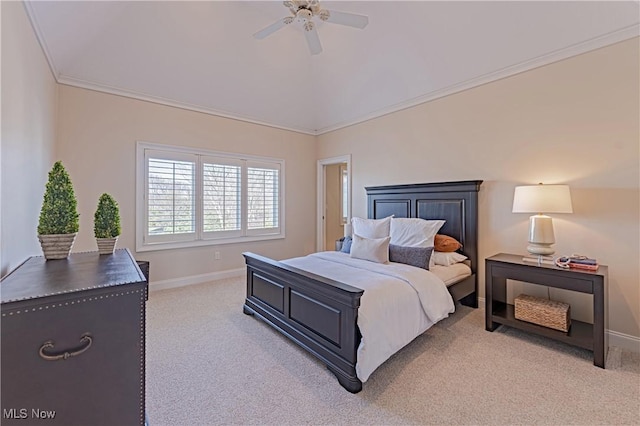 3377 E Galloway Dr, Richfield, OH 44286 - carpeted bedroom with baseboards, crown molding, and a ceiling fan