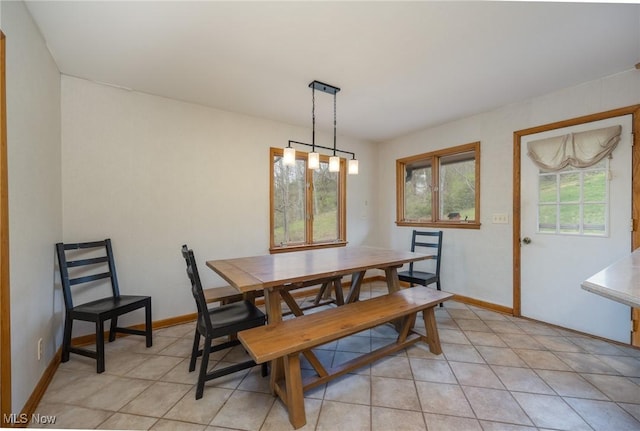 100 Crestwood Cir, Marietta, OH 45750 - dining area with baseboards and light tile patterned floors