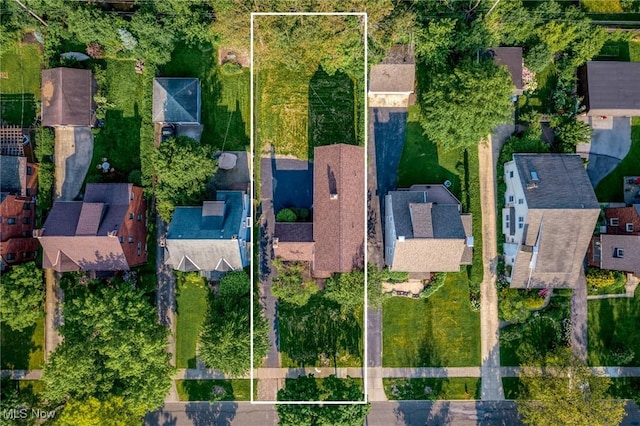 2484 Eaton Rd, University Heights, OH 44118 - aerial view of residential area with property parcel outlined