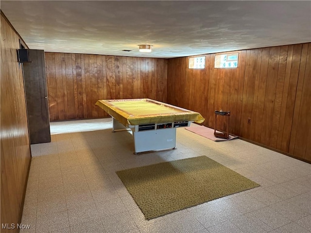4830 Autumn Ln, Brooklyn, OH 44144 - rec room with wood walls, billiards, and light floors