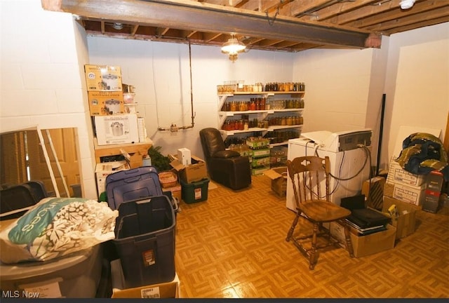 view of storage area