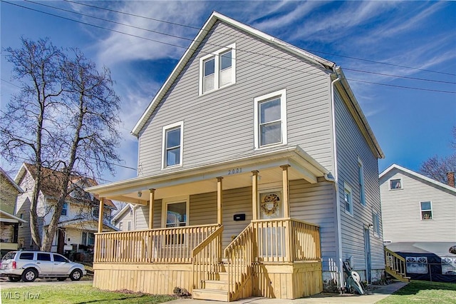 view of front of property with a porch