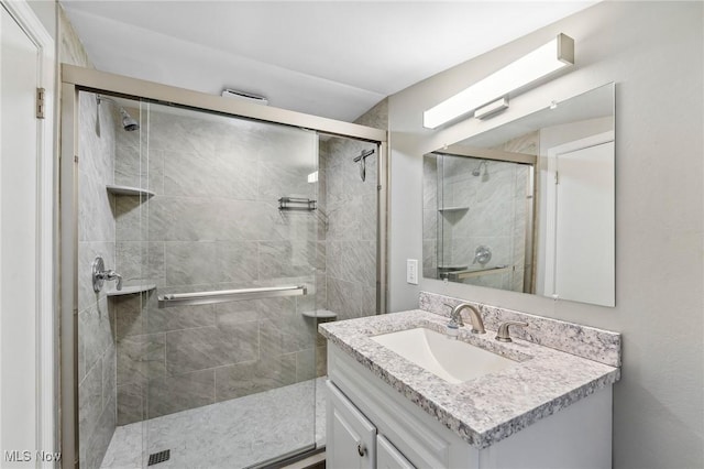 43 Hamilton Ave, Poland, OH 44514 - bathroom featuring a shower stall and vanity