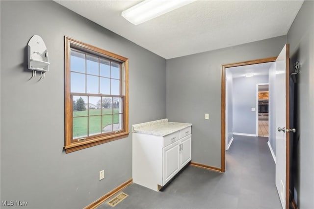 interior space with baseboards and visible vents