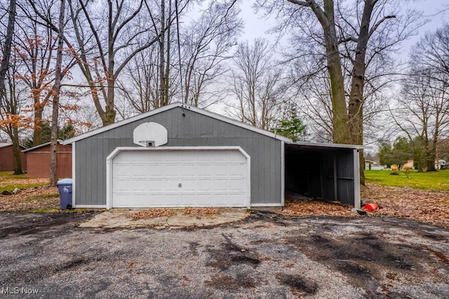 garage featuring a detached garage