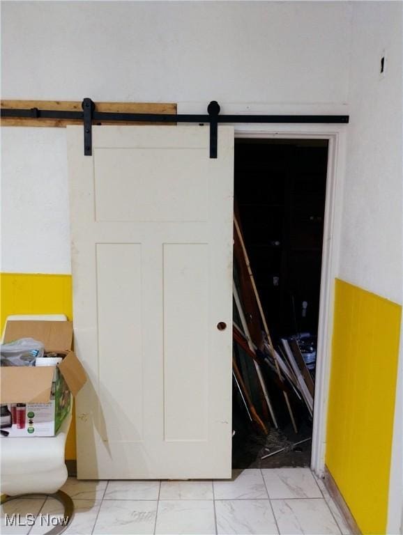 6010 Maurice Ave, Cleveland, OH 44127 - interior details with a barn door