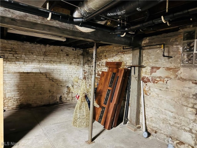 view of unfinished below grade area