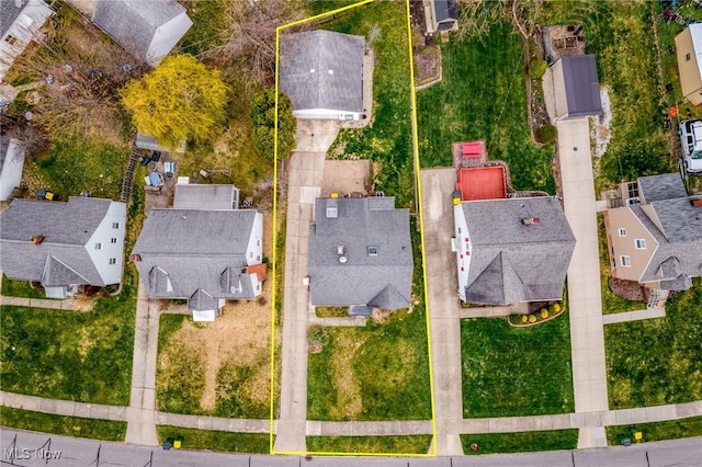 drone / aerial view with a residential view