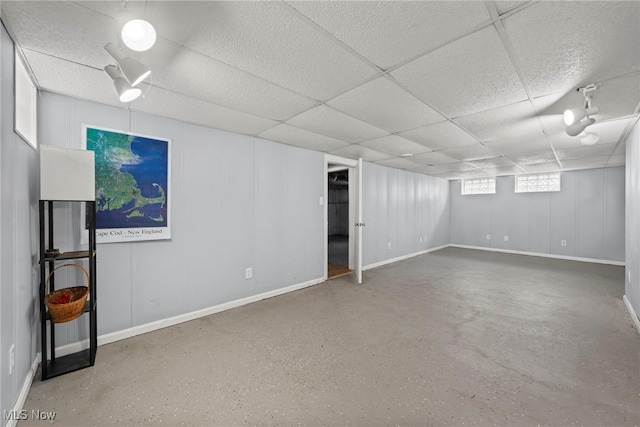 basement featuring baseboards