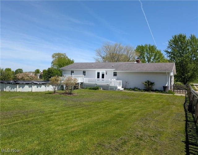 14864 Hayes Rd, Middlefield, OH 44062 - rear view of house with a wooden deck