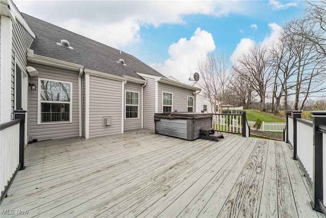 4643 Pebble Creek Ct, Peninsula, OH 44264 - wooden terrace featuring a hot tub