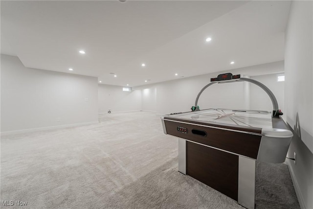 4643 Pebble Creek Ct, Peninsula, OH 44264 - playroom featuring light carpet, baseboards, and recessed lighting