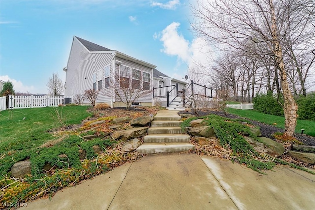 4643 Pebble Creek Ct, Peninsula, OH 44264 - view of property exterior with stairway, a deck, and a patio area