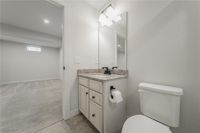 4643 Pebble Creek Ct, Peninsula, OH 44264 - half bathroom featuring toilet, vanity, and baseboards