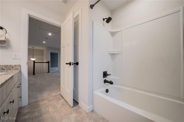 4643 Pebble Creek Ct, Peninsula, OH 44264 - full bathroom featuring shower / tub combination, vanity, and tile patterned floors